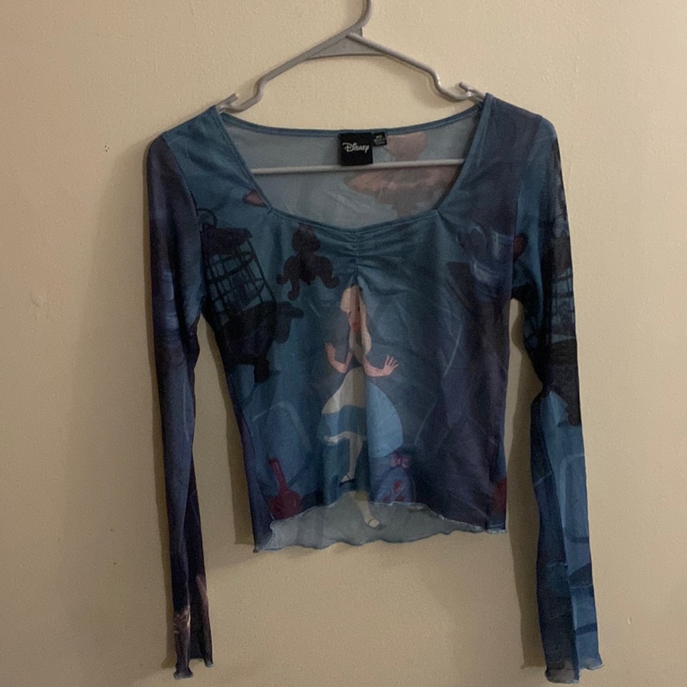 See through Alice in the wonderland long sleep tee